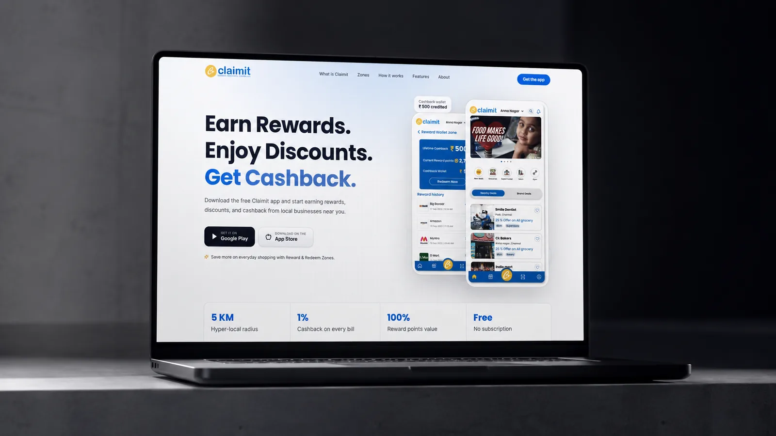 Claimit website design by Oviyas Design Studio